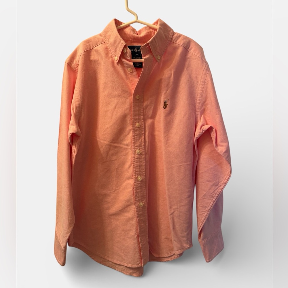 Ralph Lauren boys Button-Down Oxford Shirt - Light Pink/Peach